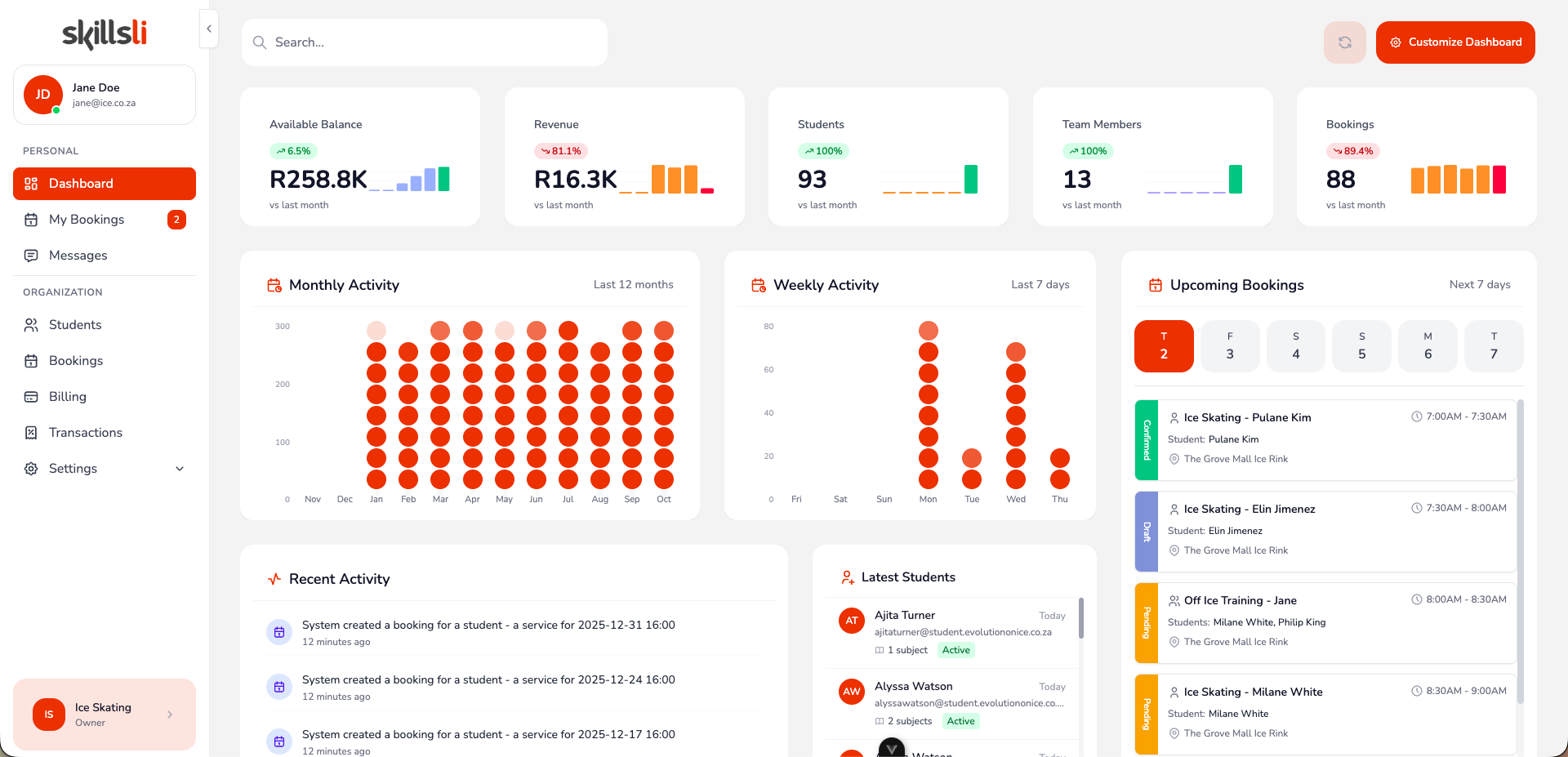 SkillsLi Dashboard Preview
